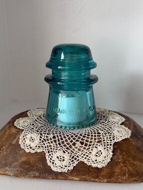 Vintage Aqua Glass Hemingray Insulator